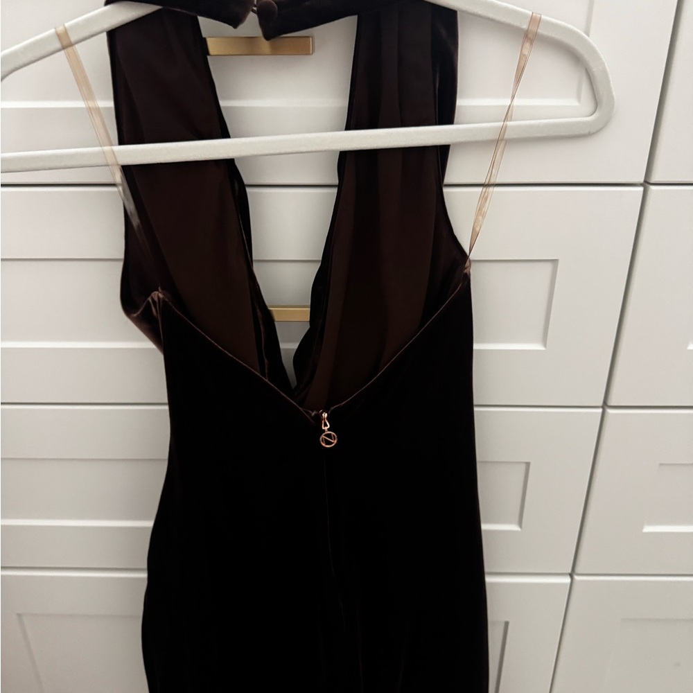 Nookie Rich Brown Velvet Gown - Picture 5 of 6